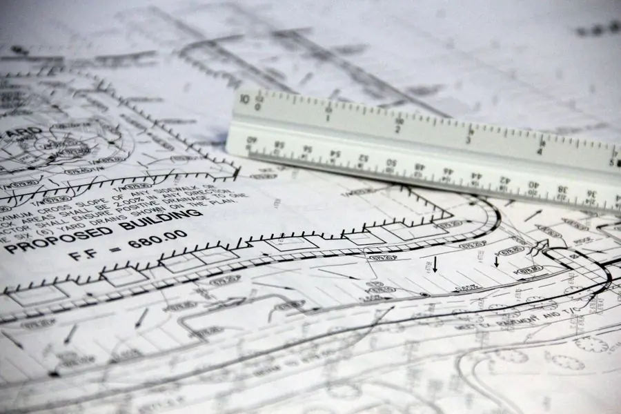 Site plan drawing used as construction documentation